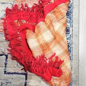 Gap large square fringe scarf